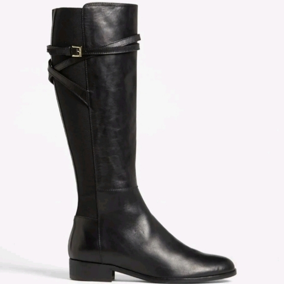 L.K. BENNETT 'Denise' Black Leather Riding Boots Size 38.5 EUR - Picture 3 of 13